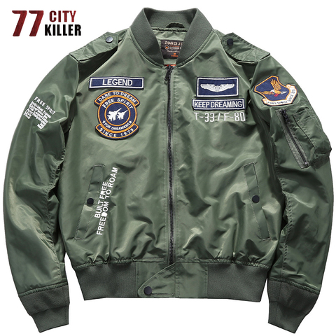 77City Killer MA-1 Spring Bomber Jacket Men Military Windbreaker Pilot Jackets Male Streetwear Multi-pocket Coat Chaqueta Hombre ► Photo 1/6