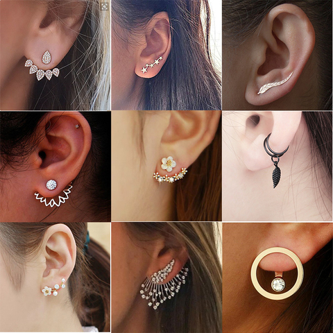 2022 New Crystal Flower Stud Earrings for Women Fashion Jewelry Gold colour Rhinestones Earrings Gift for Party Best Friend ► Photo 1/6