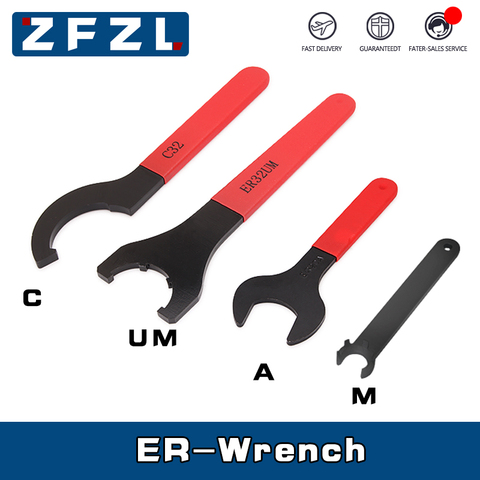 1pcs ER wrench ER8 ER11 ER16 ER20 ER25 ER32 ER40-A type M type C type UM type spring collet special wrench CNC machining center ► Photo 1/6