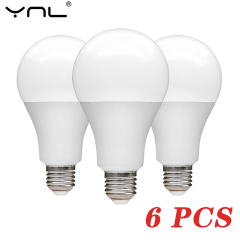 6pcs/lot E27 LED Bulb Lamp AC 220V 240V Real Power 3W 6W 9W 12W 15W 18W High Brightness LED Light Bulb For Table Lamp Spotlight ► Photo 1/6