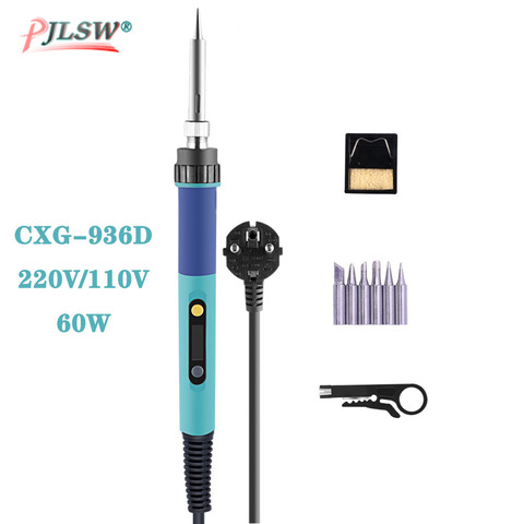 EU Plug CXG 936d led temperature Adjustable electric soldering iron 220V 60W Internal heating Soldering Station ► Photo 1/3