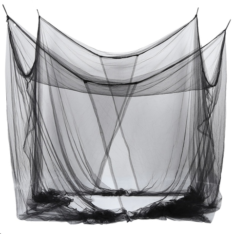 4-Corner Bed Netting Canopy Mosquito Net for Queen/King Sized Bed 190*210*240cm (Black) ► Photo 1/6