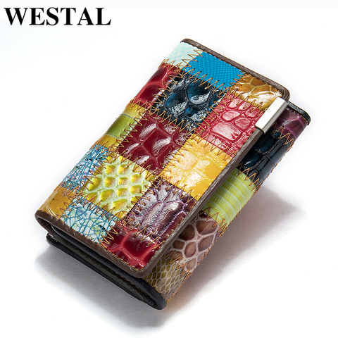 WESTAL women's wallet female wallet genuine  leather purse for women Crocodile pattern design luxury brand lady clutch female ► Photo 1/6