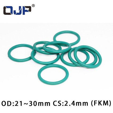 5PC/lot Fluorine rubber Ring Green FKM O ring Seal OD21/22/23/24/25/26/27/28/29/30*2.4mm Rubber O-Ring Oil Fuel Gaskets Washer ► Photo 1/1