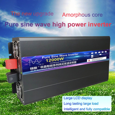 Inverter  12V 24V 48V To AC 220V 8000W 10000W 12000W Pure Sine Wave Solar Power Inverter Transformer Voltage Frequency Converter ► Photo 1/6