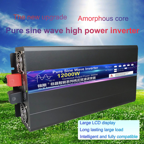 8000W Pure Sine Wave Inverter DC 12V 24V To AC 220V - 230V EU