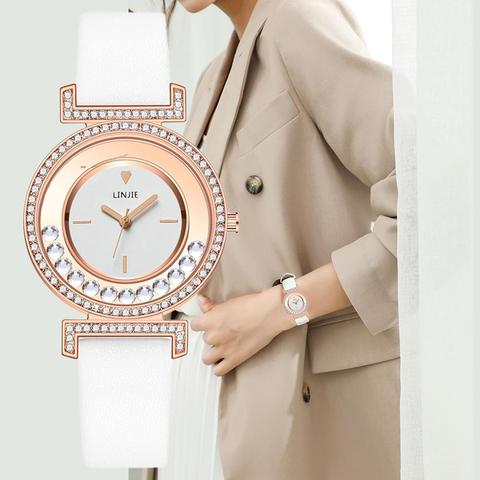 Exquisite Minimalist Women Watches 2022 New Simple Diamond Dial Design Ladies Leather Wrist Watch Casual Gifts Clock for Woman ► Photo 1/6