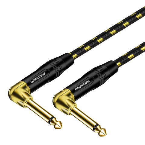 1/4 Inch to 1/4 Inch Right Angle Instrument Cable - Professional Low Noise Bass and Guitar Cables for Amplifier, Electric Guitar ► Photo 1/5