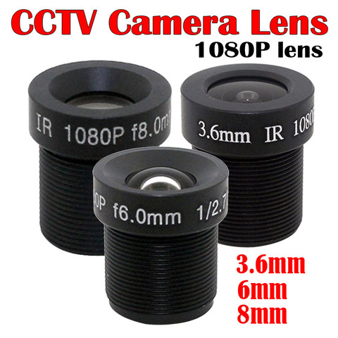 1080P 3.6/6/8mm CCTV LENS Security Camera Lens M12 2MP Aperture 1/2.7