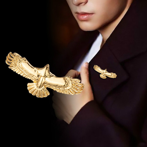 New Retro Animal Eagle Wings Brooch Metal Birds Badge Collar Pins Fashion Suit Shirt Lapel Pin Jewelry for Men Accessories ► Photo 1/6