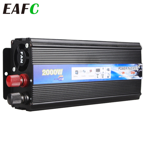 2000W Car Inverter 12v 220v Power Inverter DC To AC 12V To 220V Car Voltage Converter with USB Car Charger for Phone Tablet PC ► Photo 1/6