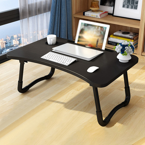 60 x 40 x 28cm Bed Desk With Card Slot Cup Holder Foldable Laptop Computer Table Notebook Stand Bed Sofa Small Study Table ► Photo 1/4