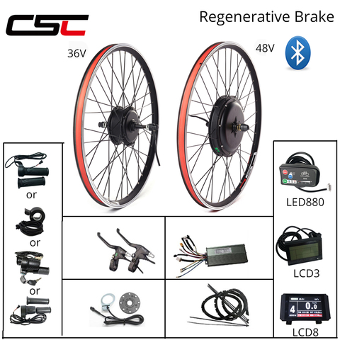 E Bike Conversion Kit Electric Bike Motor Wheel Kit 36V 48V 20-29