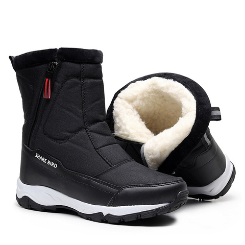 Men winter boots 2022 new thicken fur warm winter shoes men snow boots men's non-slip outdoor boots high quality ► Photo 1/6