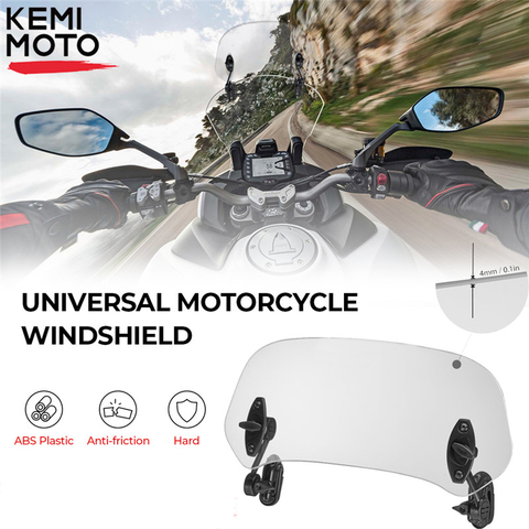 Motorcycle Universal windshield Clamp-On Variable Windscreen Spoiler Extension For R 1200GS F800GS For Tmax For BMW For Yamaha ► Photo 1/6