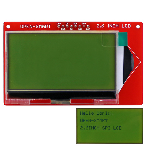 OPEN-SMART 3.3V 2.6 inch 128 * 64 Serial SPI Monochrome LCD Breakout Board Module w/ backlight for Arduino UNO Nano ► Photo 1/4