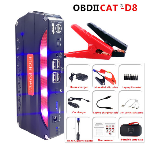 OBDIICAT-D8 Mini Portable Car Jump Starter High Power battery source pack charger vehicle engine booster emergency power bank ► Photo 1/6