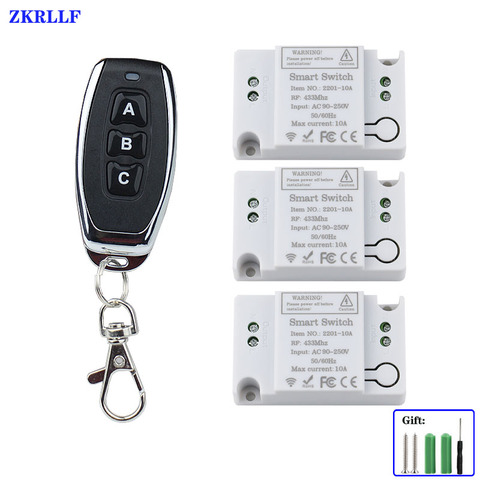 433Mhz Lighting Remote Control Switch AC 220V 110V Receiver and Wireless  Remote Control Transmitter for Led Bulb control On/Off ► Photo 1/6