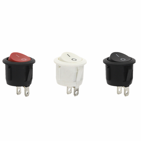 Red Black White ON/OFF Round Rocker Toggle Switch 6A/250VAC 10A 125VAC Plastic Push Button Switch ► Photo 1/6