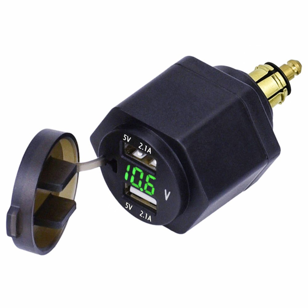 For DIN Hella Powerlet Plug to Dual USB Charger Adapter Voltmeter for Hella DIN  BMW Motorcycle 12-24V DC 5v 4.2A - Price history & Review, AliExpress  Seller - LCEKEEG Store
