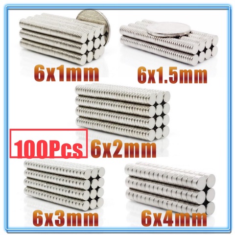 100Pcs Mini Small N35 Round Magnet 6*1 6x1.5 6x2 6x3 6x4 mm Neodymium Magnet Permanent NdFeB Super Strong Powerful Magnets 6x1 ► Photo 1/6