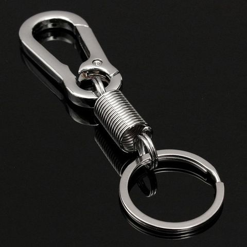 Spring Key Chain Stainless Steel Gourd Buckle Carabiner Keychain Waist Belt Clip Anti-lost Buckle Hanging Retractable Keyring ► Photo 1/6