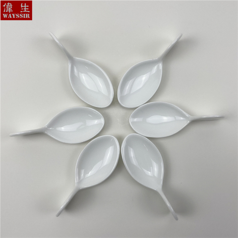 6pcs Set Fish Shaped White Porcelain Snack Dish Hotel Buffet Susi Sauce Spoon Home Party Decoration Dinner Ceramics Tableware ► Photo 1/6