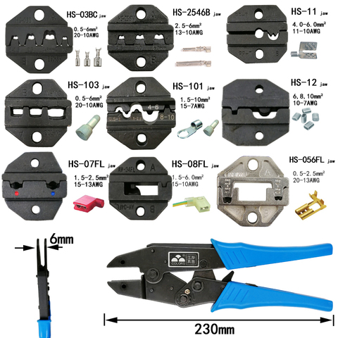 Crimping pliers jaw for 230mm pliers plug spring crimping cap terminals HS-03BC HS-2546B HS-103 HS-101 high hardness jaw tools ► Photo 1/6