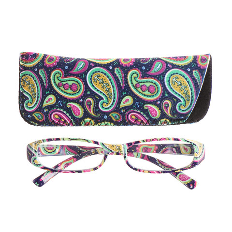 1PC Fashion Women Reading Glasses Matching Pouch Flower Print Resin Read Eyeglasses Magnifying Presbyopic Eyewear +1.0~+4.0 ► Photo 1/6