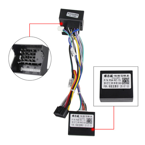 MEKEDE 16PIN Car Android Stereo Wiring Harness For Peugeot 3008/2008/Citroen C4/C-Quatre/C4L/C3 XR/C5/DS6 ► Photo 1/3