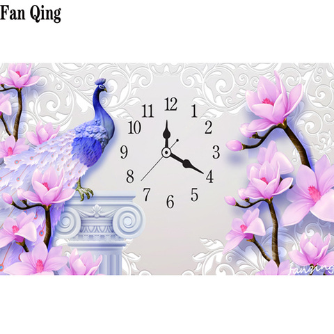 5d diamond painting clock bird flower icon full square & round animal diamond mosaic 3d diamond embroidery wall sticker ► Photo 1/6