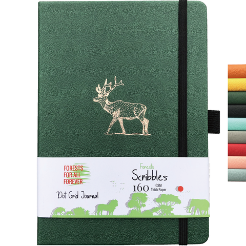 BUKE Notebook Dot Grid Journal Dotted Drawing SKetchbook-160gsm Paper, Inner Pocket, Numbered Page P1- P160 ► Photo 1/6