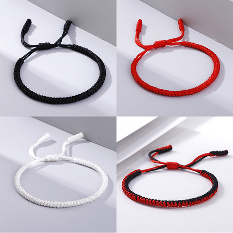 Black Red White Woven Thread Rope Lucky Bracelet Women Men Charms Bracelets Jewelry For Lovers' Best Gift Friendship Bangles ► Photo 1/6
