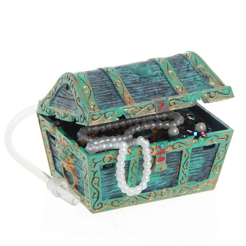 Treasure Chest Shaped Aquarium Air Action Ornament Fish Tank Aquascaping Decor 85WC ► Photo 1/6