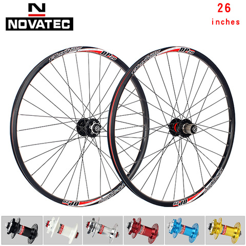 Novatec Mountain bike wheelset 26 inch D041/D042 Aluminum V brake/Disc brake DP20/DH19 4 bearing 7-11speed 32H bicycle Wheels ► Photo 1/6