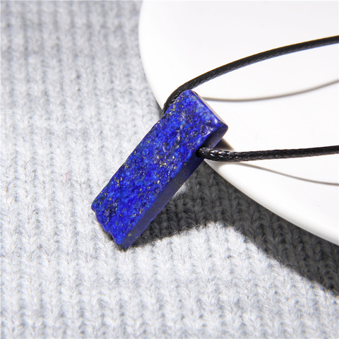 Natural Stone Pendant Necklace Raw Blue lapis lazuli Amazonite Aquamarines Stone Beads Pendant Necklace for Women Men Gifts ► Photo 1/6