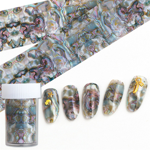 1 Roll Shell Print Nail Foil Transfer Slider Sticker Animal Starry Adhesive Nail Wrap Decal 3D Decoration Tips Manicure ► Photo 1/6