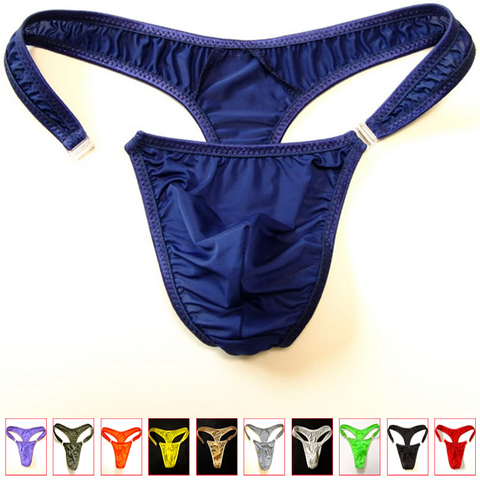 2022 hot M/L/XL Translucent Mens Nylon Thongs Men Sexy Button Bikini Briefs Gay G-string/Jocks/Tanga/T-back gay underwear ► Photo 1/6