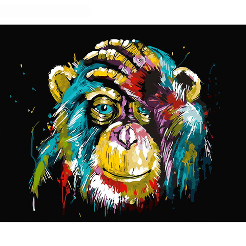 GATYZTORY Frameless Baboon Animal DIY Painting By Number Wall Art Picture Paint By Number Canvas Painting For Home Decor Artwork ► Photo 1/6