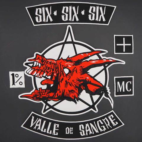 Six.six.six valle de sangre large embroidery punk biker Patches Clothes Stickers Apparel Accessories Badge ► Photo 1/6