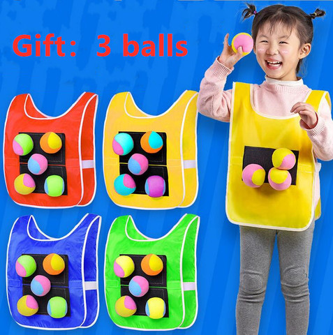 Kids Outdoor Sport Game Props Vest Sticky Jersey Vest Game Vest Waistcoat With Sticky Ball Throwing Toys For Children Sports Toy ► Photo 1/6