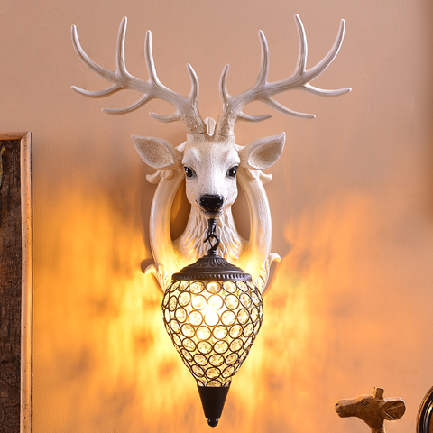 Vintage Antler Wall Light America Country Style Deer Shape Lamp Home Patio Hotel Restaurant Buckhorn Wall Sconce Fixture ► Photo 1/6