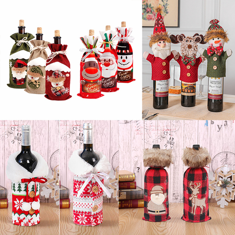 Christmas Wine Bottle Cover Merry Christmas Decor For Home 2022 Christmas Table Decor Navidad Natal Noel Xmas Gift New Year 2022 ► Photo 1/6