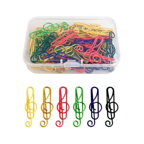 50pcs Paper Clips Durable Rustproof, Music Shape Paper Clips for Bookmark Office School Document Organizing Notebook Agenda ► Photo 1/6