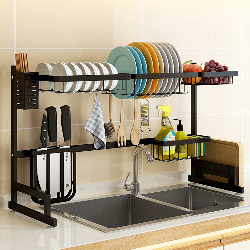 Dropship 2 Tier Dish Drying Rack Drainer Stainless Steel Kitchen Cutlery  Holder Shelf to Sell Online at a Lower Price