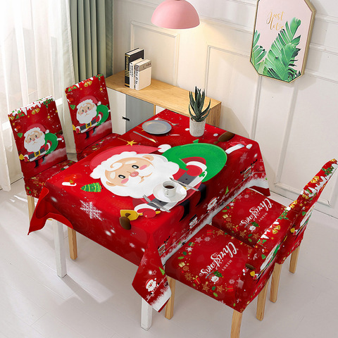 Christmas Tablecloth Spandex Chair Cover Dining Room Stretch Chair Covers Wedding Chair Slipcover Printed Pattern Hotel ► Photo 1/6