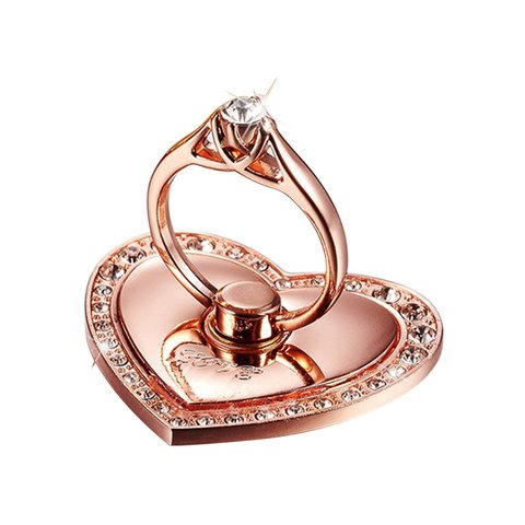 360 Degree Metal Universal Mobile Phone Stand Holder Finger Ring Mobile Smart phone Holder Stand Heart Shape For iPhone Huawei ► Photo 1/6