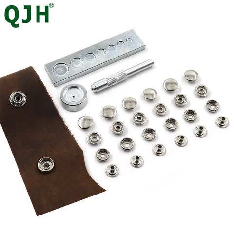 6 sets of a package Metal Snap fastener buttons Rivet Clasp Install Tool Mounting Snap Fasteners Press Studs Rivet Setter Base ► Photo 1/6