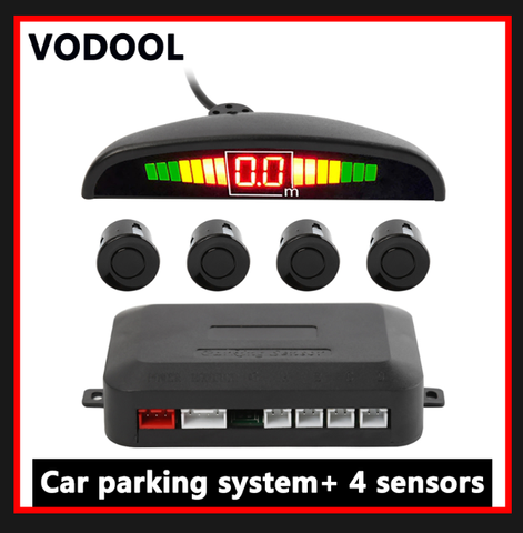 VODOOL Car Parktronic LED Display Auto Parking Sensor Kit Reverse Backup Car Parking Radar Monitor Detector System With 4 Sensor ► Photo 1/6