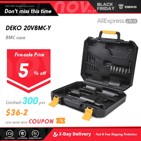 DEKO BMC Plastic Tool Case for 20V Cordless Drill GCD20DU2 not include Cordless Drill with Drill Bits Diver Bits Bits Holder ► Photo 1/6